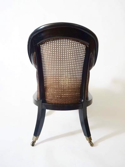 English Regency Faux Papier m ch Caned Bergere or Armchair circa 1830