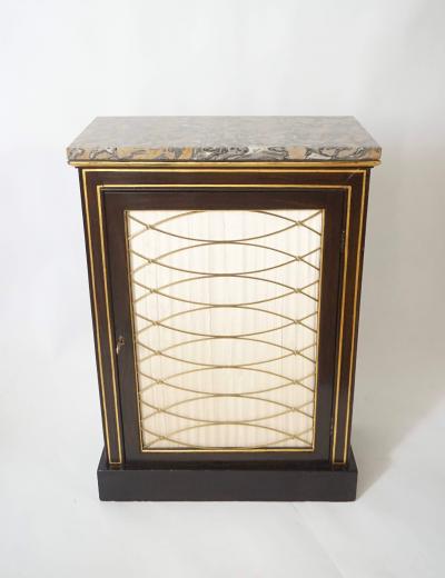 English Regency Faux Rosewood Painted Septarian Top Dwarf Cabinet circa 1820