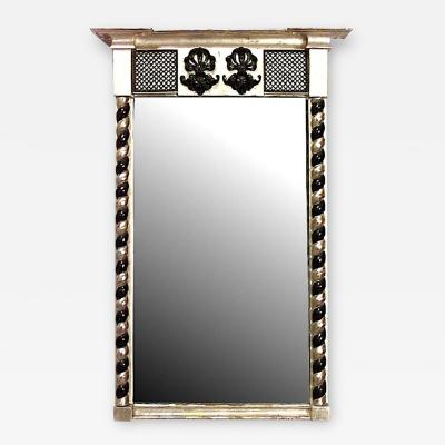 English Regency Gilt and Black Lacquered Wall Mirror