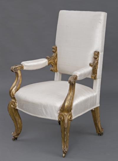 English Regency Giltwood Open Armchair Circa 1820