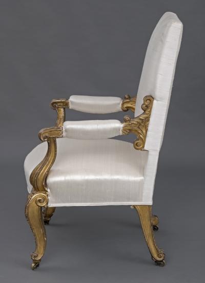 English Regency Giltwood Open Armchair Circa 1820