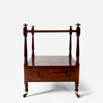 English Regency Gon alo Alves Low Etagere or Two Tier Stand with Drawer c 1815