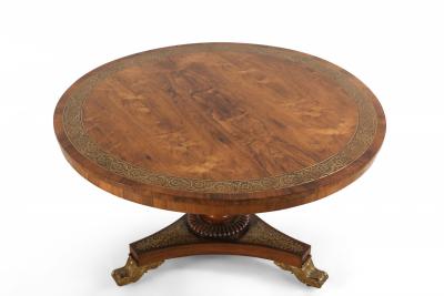 English Regency Inlaid Circular Center Table