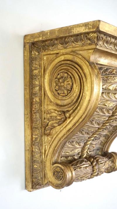 English Regency Large Scale Neoclassical Giltwood Wall Bracket circa 1825