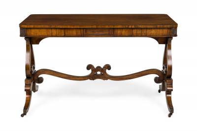 English Regency Lyre Support Table Desk