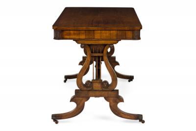 English Regency Lyre Support Table Desk