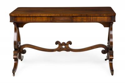 English Regency Lyre Support Table Desk
