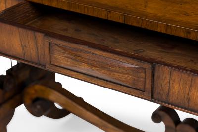 English Regency Lyre Support Table Desk