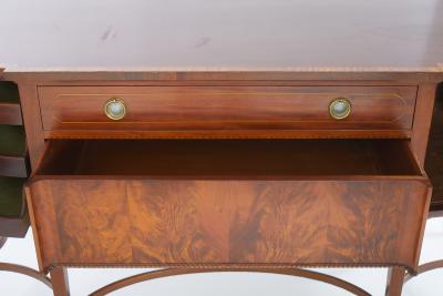 English Regency Mahogany Bow Front Inlaid Sideboard Server