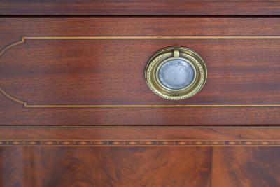 English Regency Mahogany Bow Front Inlaid Sideboard Server