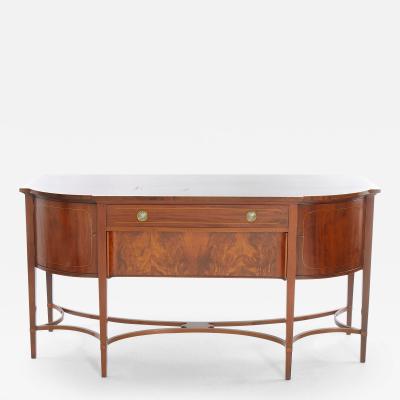 English Regency Mahogany Bow Front Inlaid Sideboard Server