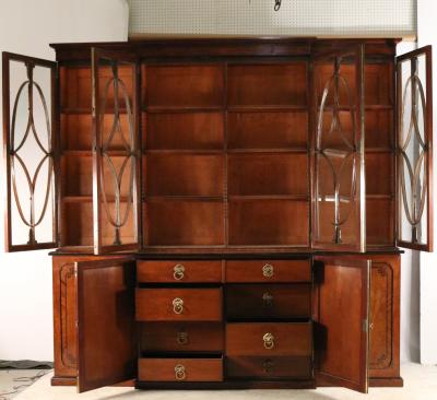English Regency Mahogany Breakfront Cabinet