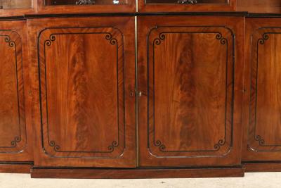 English Regency Mahogany Breakfront Cabinet