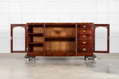 English Regency Mahogany Breakfront Sideboard