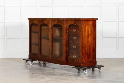 English Regency Mahogany Breakfront Sideboard
