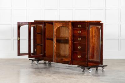 English Regency Mahogany Breakfront Sideboard