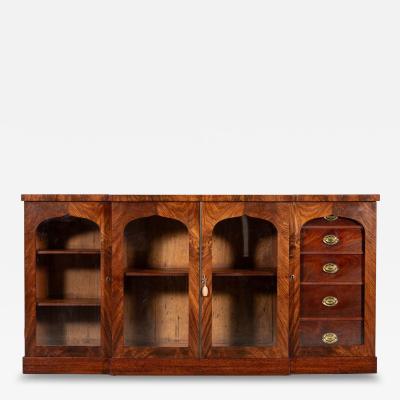 English Regency Mahogany Breakfront Sideboard