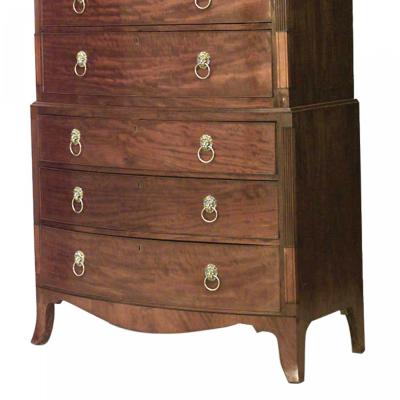 English Regency Mahogany Chest with Inlaid Pediment Top