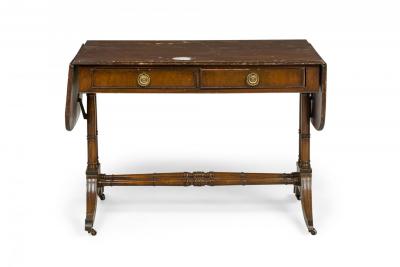 English Regency Mahogany Drop Leaf Console Sofa Table