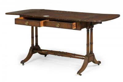 English Regency Mahogany Drop Leaf Console Sofa Table