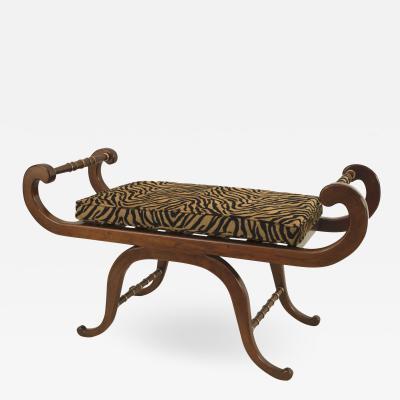 English Regency Mahogany Leg Bench