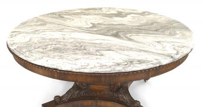English Regency Mahogany Marble Center Table