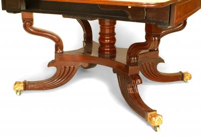 English Regency Mahogany and Gilt Dining Table