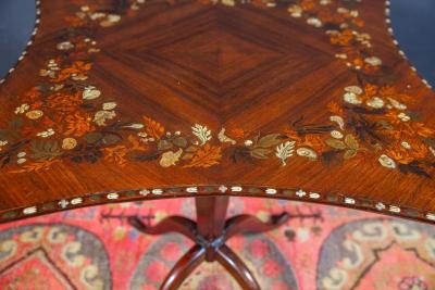 English Regency Marquetry Inlaid Center Table or Occasional Table 1815