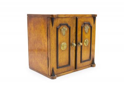 English Regency Oak Jewelry Cabinet