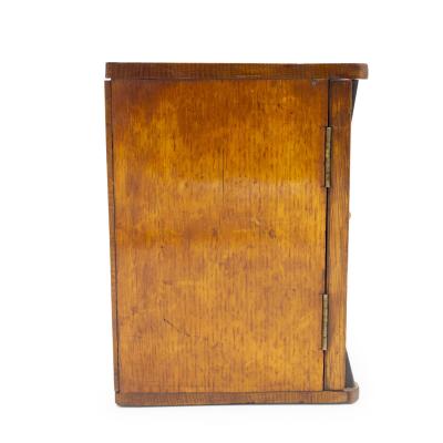 English Regency Oak Jewelry Cabinet