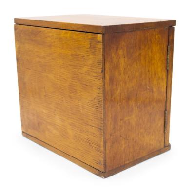 English Regency Oak Jewelry Cabinet