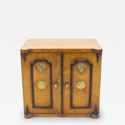 English Regency Oak Jewelry Cabinet