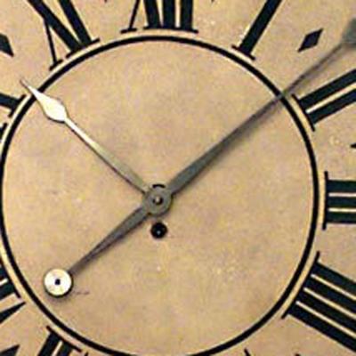 English Regency Red Lacquer Wall Clock