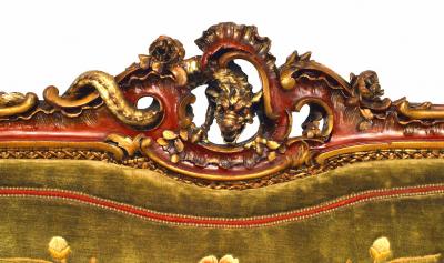 English Regency Red Lacquered Loveseat