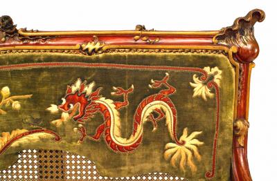 English Regency Red Lacquered Loveseat