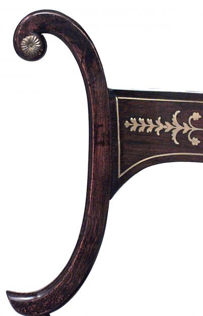 English Regency Rosewood Brass Inlaid End Table