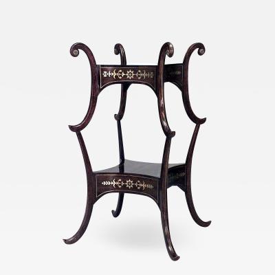 English Regency Rosewood Brass Inlaid End Table
