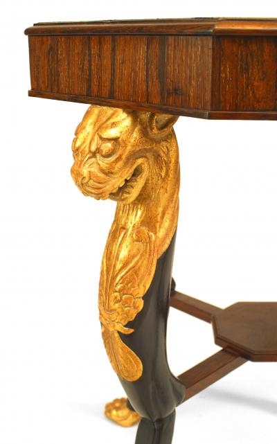 English Regency Rosewood and Gilt End Tables