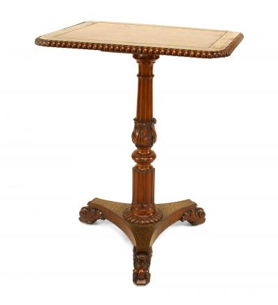 English Regency Rosewood and Leather End Table