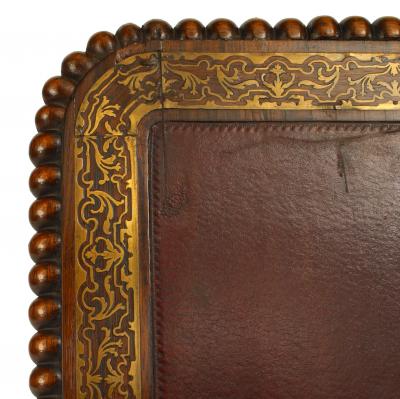 English Regency Rosewood and Leather End Table