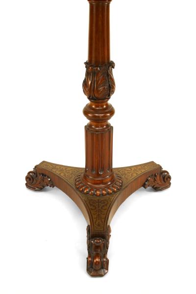 English Regency Rosewood and Leather End Table