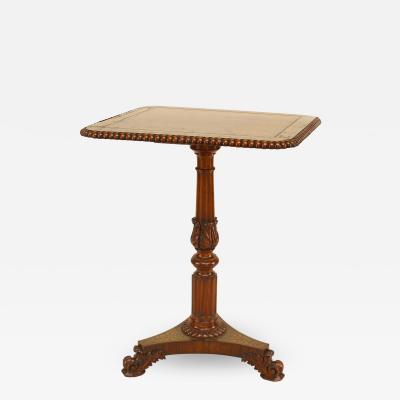 English Regency Rosewood and Leather End Table