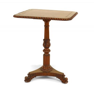 English Regency Rosewood and Leather End Table
