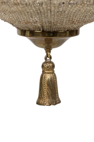 English Regency Style Basket Acorn Beaded Crystal Chandelier