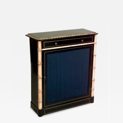 English Regency Style Black Lacquered Cabinet