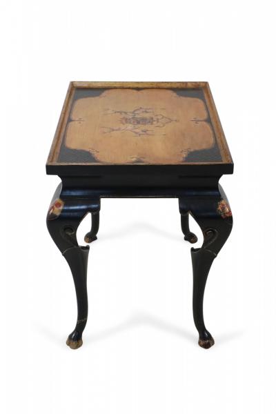 English Regency Style Black and Gold Painted End Table