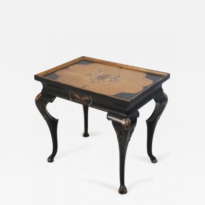 English Regency Style Black and Gold Painted End Table