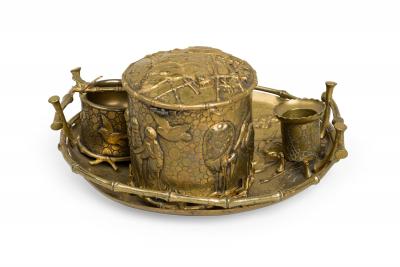 English Regency Style Bronze Smoking Set