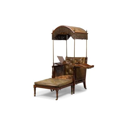 English Regency Style Canopy Library Arm Chair