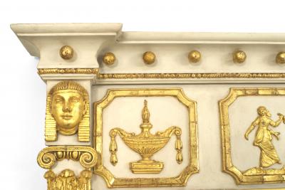 English Regency Style Gilt and Painted Wall Mirror